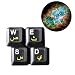 Hqrp Arabic Laminated Transparent Keyboard Stickers With Yel