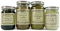 La Favorita Spreads assortment sampler: 4 jars of spread including artichike garlic cream, balsamic onion cream, eggplant and olive cream and black olive cream