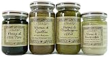 La Favorita Spreads assortment sampler: 4 jars of spread including artichike garlic cream, balsamic onion cream, eggplant and olive cream and black olive cream