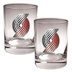 Portland Trail Blazers NBA 2pc Rocks Glass Set - Primary Logo by Great American Products