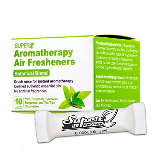 Crushables Air Freshener: 100% Pure Essential Oils. Chemical Free. Air Freshener for Home, Car, Gym Bag, Bathroom, Closet, Laundry, Trunk, and Small Spaces. Instant Aromatherapy in Just One Crush! Box of 10 (Botanical Blend)