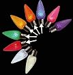 Pack of 25 LED C7 Multi Color Replacement Christmas Light Bulbs