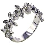 Sterling Silver Flower Cz Ring