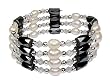 Magnetic Wrap Necklace/Bracelet - Clear with Pearls 32 Inches in Length
