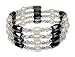 Magnetic Wrap Necklace/Bracelet - Clear with Pearls 36 Inches in Length