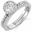 18kt White Gold Elegant Diamond Wedding Ring Set