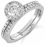 18kt White Gold Elegant Diamond Wedding Ring Set