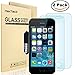 [2 Pack] iPhone SE 5 5S 5C Screen Protector, MaxTeck 0.26mm 9H Tempered Glass Shatterproof Screen Protector Anti-Shatter Film for iPhone 5 5S 5C SE 4