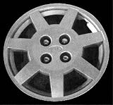 00-04 KIA SPECTRA WHEEL COVER HUBCAP HUB CAP 14 INCH, 7 SPOKE BRIGHT SILVER 14 inch (center not included) (2000 00 2001 01 2002 02 2003 03 2004 04) K261213 FWC66005U20