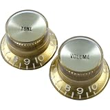 Gibson Vintage Top Hat Knobs, Gold / Gold (2 Tone, 2 Volume)
