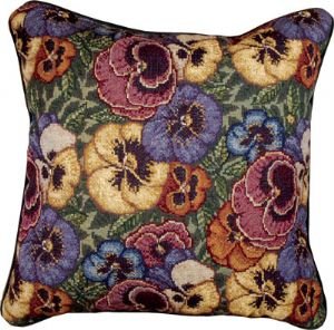 Pansies Flowers Decorative Tapestry Toss Pillow