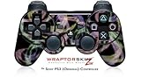 Sony PS3 Controller Skin Neon Swoosh on Black