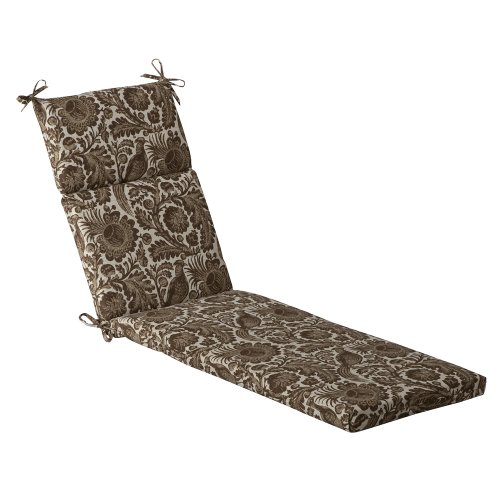Pillow Perfect Outdoor Brown/Beige Floral Chaise Lounge Cushion