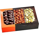 Gourmet Food Nuts Chocolate Gift Basket, 3 Different Delicious Nuts! Kosher, Vegan, Vegetarian Friendly Gift Tray. Perfect for Any Occasion, Love It or Its Free! -Five Star Gift Baskets