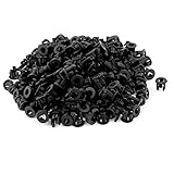 uxcell　300個入り　3.1mm径　LEDランプケーシング　ホルダ支持　ライトソケット　ブラック　プラスチックスナップ