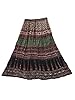 Hippy Broomstick Skirt Red Black Print Beach Long Maxi Skirts Womans Casual