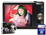 SVP Slim Xthinn-8363 Black 10MP Max 3x Optical Zoom 3 LCD Digital Camera (SVP 16GB SDHC Memory Card included)