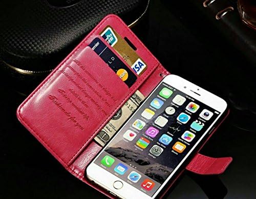 Thida : iPhone 6 6S 4.7 Hot Pink Flip Leather Mobile Phone Case Wallet Stand Cover Cases With Card Slot