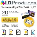 LD Glossy Inkjet Magnetic Photo Paper 8.5x11 (20 Sheets) by LD Products