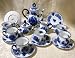 BLUE AND WHITE IRONSTONE TEASET