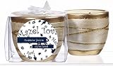 Baby Keepsake: Blue Bar Bat Mitzvah Mazel Tov Design Personalized Elegant Scented Pot (Set of 24)