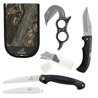 Gerber 42759 CAMO - Ultimate Game Cleaning Kit - EZZip w/2 Blades, EAB Saw w/2 Blades, Fold CP Gator, Sheath - Blister