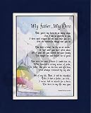 My Father My Hero Touching 8x10 Poem, Double-matted In Navy/White And Enhanced With Watercolor Graphics.
