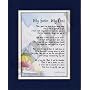 "My Father My Hero" Touching 8x10 Poem, Double-matted In Navy/White And Enhanced With Watercolor Graphics.