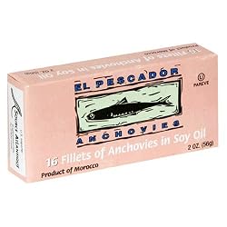El Pescador Anchovies in Soy Oil, 2-Ounce Boxes (Pack of 25)