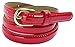 AnnaKastle Womens Faux Leather Skinny Dress Belt with Round Buckle