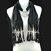 Black Elegant Jewelry Scarf With Heart Pendant, Necklace Scarves, NL-1495E