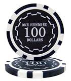 50 $100 Eclipse Clay Composite 14 Gram Black Poker Chips