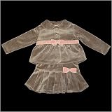 Minibasix taupe velour skirt/lined jacket