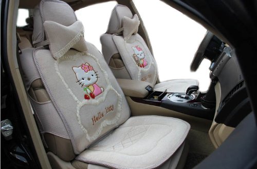 Quality Ice Kitty Auto Car Front Rear Seat Saddle Cover 8pcs EMS Shipping ZJ000165