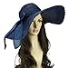 Funnywe Fashion Straw Derby Cap Womens Flax Bow Wide Large Brim Summer Beach Sun Hat