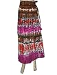 Womens Bohemian Tie-Dye Pink Orange Elephant Print Cotton Wrap Skirts 38"L