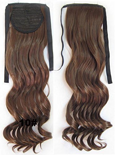 22inch 80g Clip In Pony Tail Hair Extension Wrap Around Ponytail Hair Extension Piece Light Brown color 10