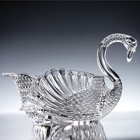 CRYSTAL GIFTWARE SWAN CENTERPIECE BOWL