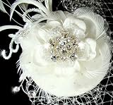 Bridal Hat and Bird Cage Veil - IVORY
