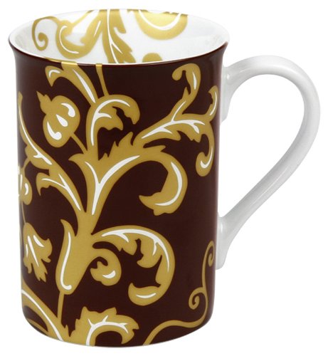 Konitz 10-Ounce Golden Times Baroque Mugs, Assorted, Set of 4