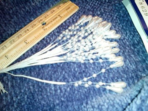 Pearl sprays, white teardrop, 24 picks.