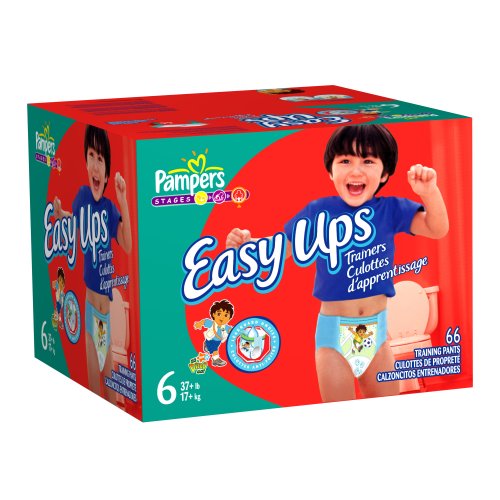 Pampers Easy Ups Trainers for Boys, Size 6 (37+ Lbs), Value Pack, 66 Training Pants