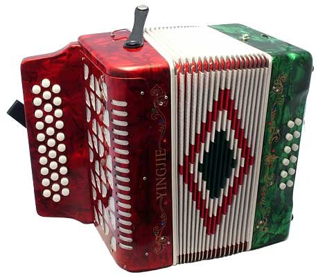 Full Size 3 Row Accordion TriColor with Free Hardshell Carrying Case