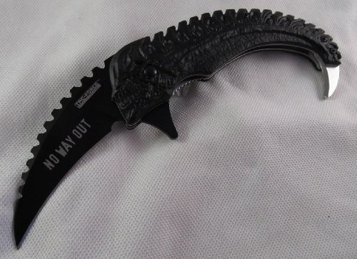 Trademark Black Alien Look Folder Pocket Knife Trademark Black Alien Look Folder Pocket Knife