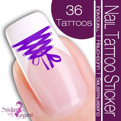 Nail Tattoo Sticker Corsage / Mieder - lila Preisvergleich