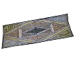 Dusty Blue Vintage Sari Patchwork Beaded Indian Table Runner 60