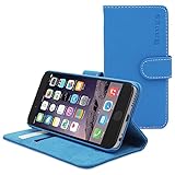 英国Snugg製 iPhone 6s用 PUレザー手帳型ケース 生涯補償付き（エレクトリックブルー）