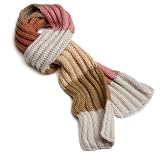 V Fraas Womens Chunky Stripe Knit Muffler