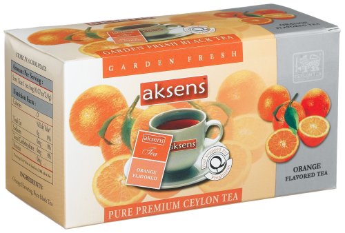 Aksens Pure Premium Ceylon Tea, Orange, 25-Count Teabags, 1.7-Ounce Boxes (Pack of 10) by Akens