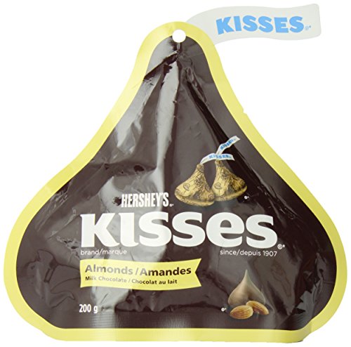 Hershey's Kisses with Almonds in Kiss-Shaped Pouch, 200 Gram